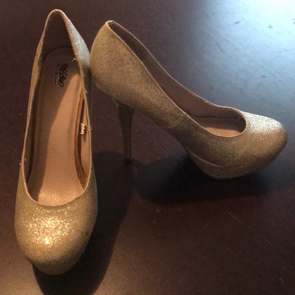 Gold Glitter Heels